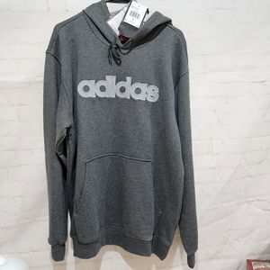 Adidas Filigree Fleece Hoodie Men’s Medium Dark Gray Heather Pullover NWT